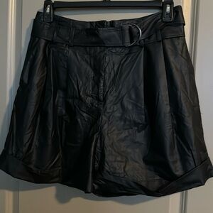 Faux leather shorts